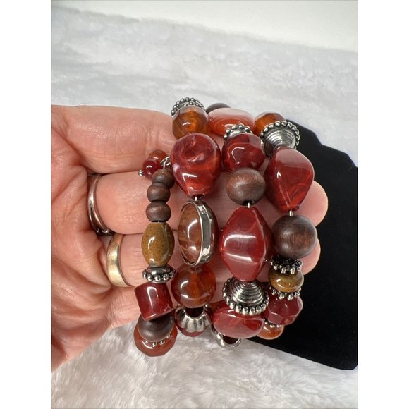 Women Bracelets Bangle and Wrap Costume Fashion Jewelry Beaded Stretchy Round - Picture 10 of 16